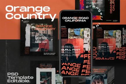 Country Orange – Instagram Template + Stories