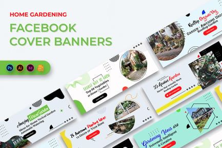 Home Gardening Facebook Cover Banner Template