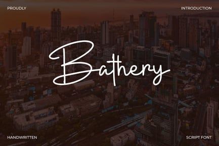 Bathery – Handwritten Script Font