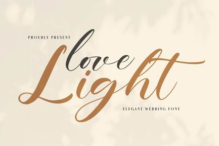 Love light wedding font