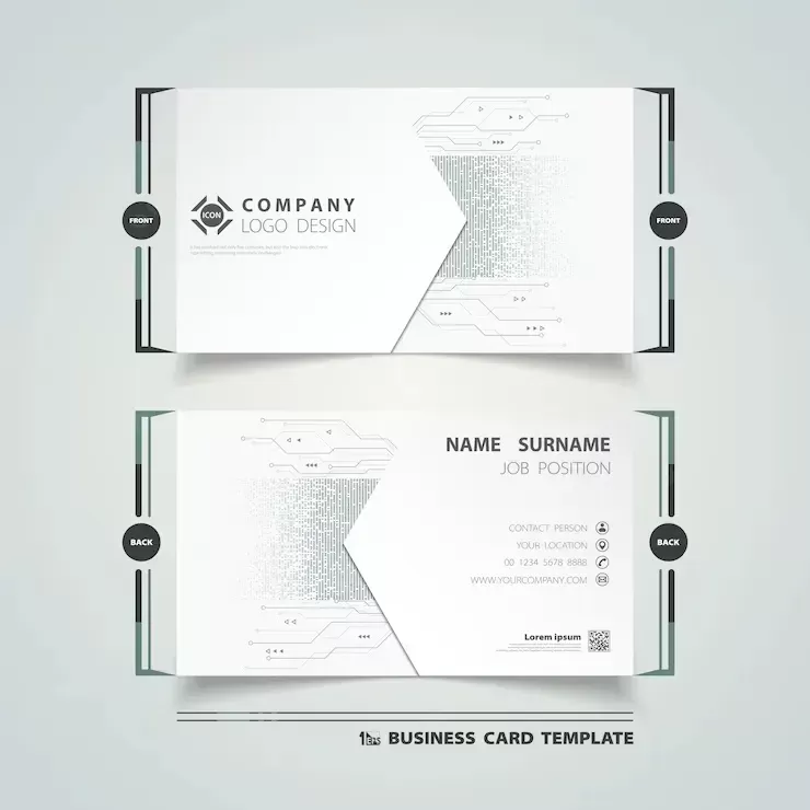 Abstract new digital futuristic business card template design