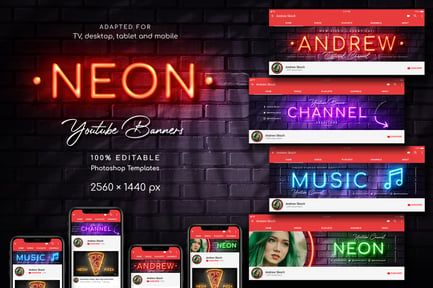 Neon YouTube Channel Art