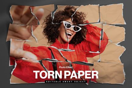 Torn Paper Photo Effect Template