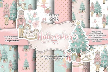 Nutcracker digital paper pack