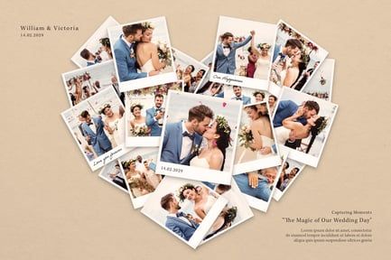 Love Heart Photo Collage Template