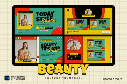 Octaro Beauty Fashion YouTube Thumbnails Template