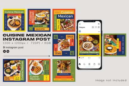 Mexican Food Social Media Post Templates