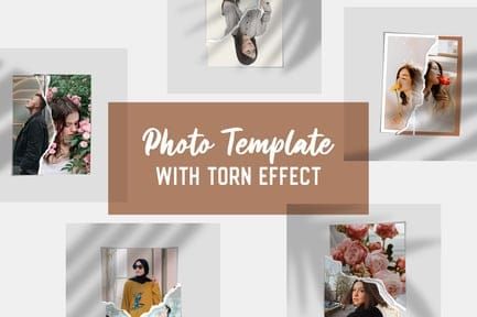 Photo Template with Torn Effect