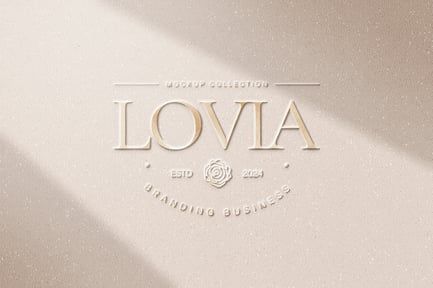 Lovia Minimal Gold Logo Mockup