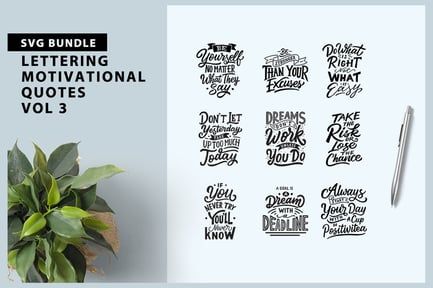 Lettering Motivational Quotes Vol 3