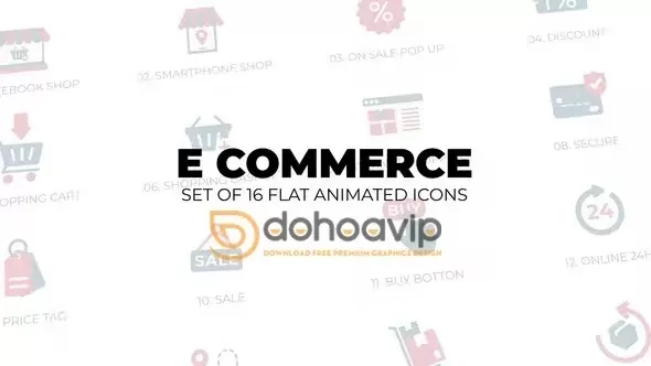E Commerce – Set of 16 Animation Icons