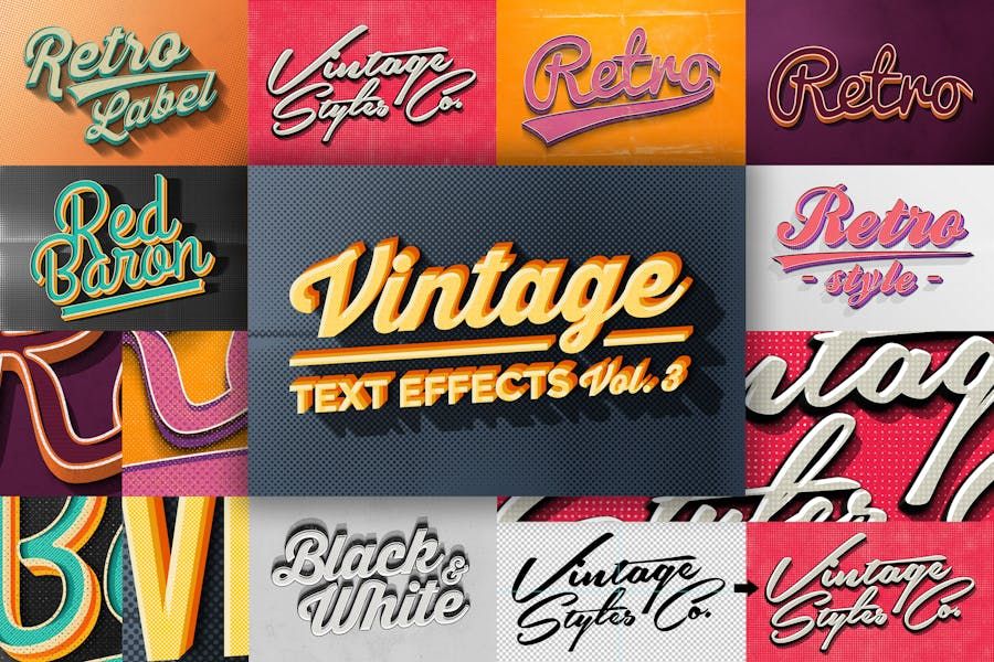 Vintage Text Effects Vol.3