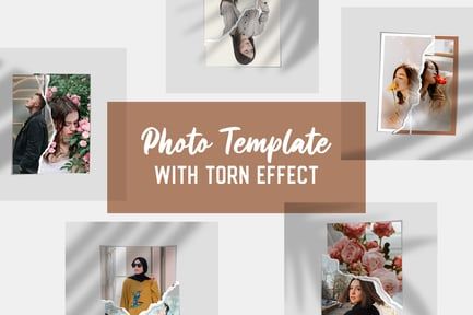 Photo Template with Torn Effect