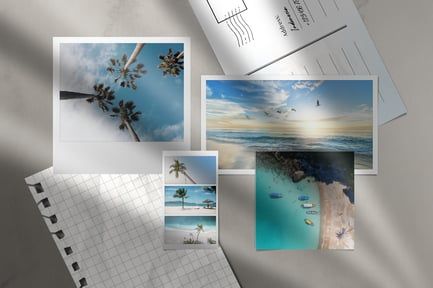 Postcard Photo Collage Mockup Template