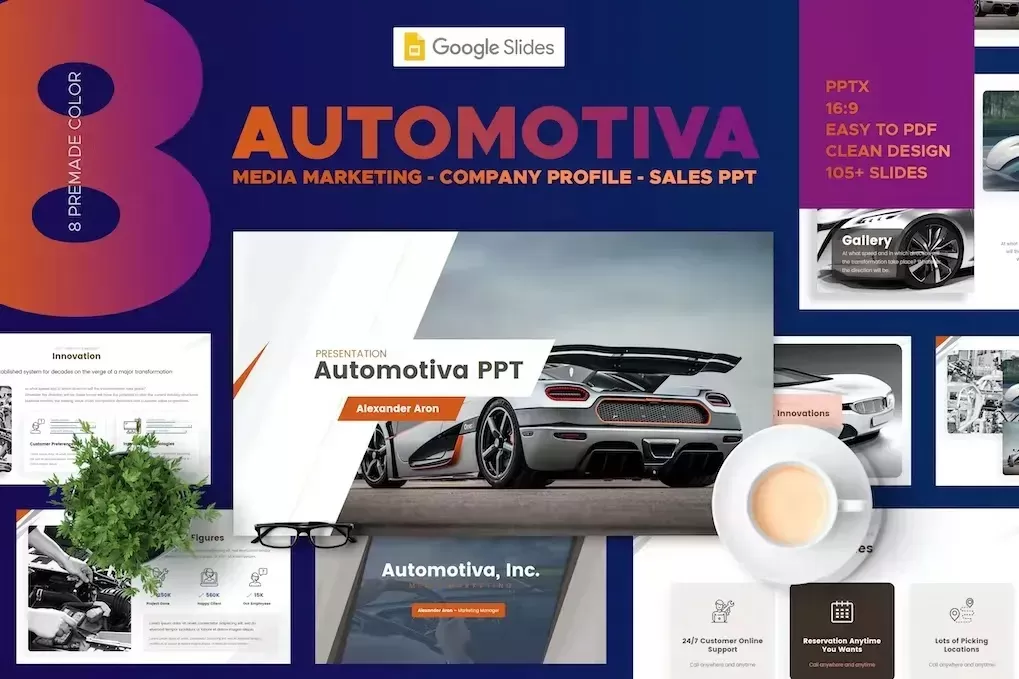 Automotive Media Marketing Google Slides