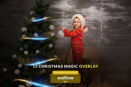 Magic Christmas light transparent png overlays