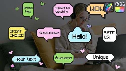 Pixel Speech Bubbles for FCPX