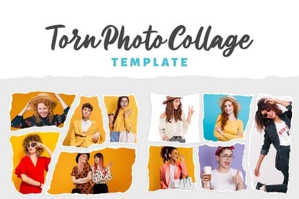 Torn Photo Collage Template