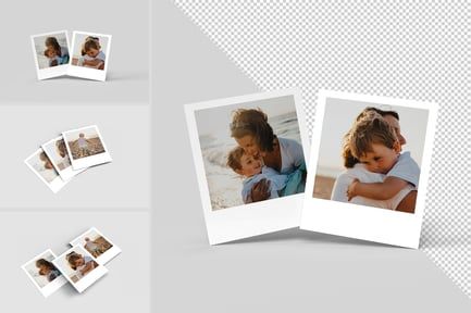 Realistic Polaroid photo frame mockup