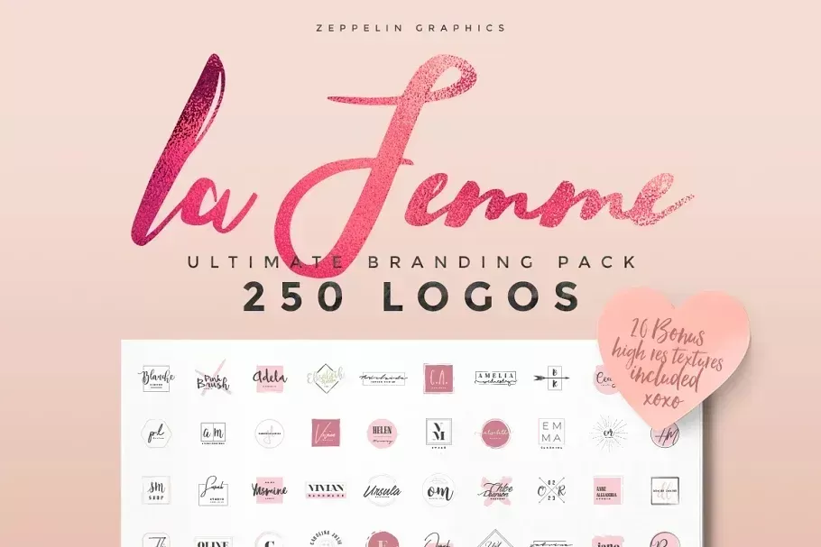 250 Feminine Logos Pack
