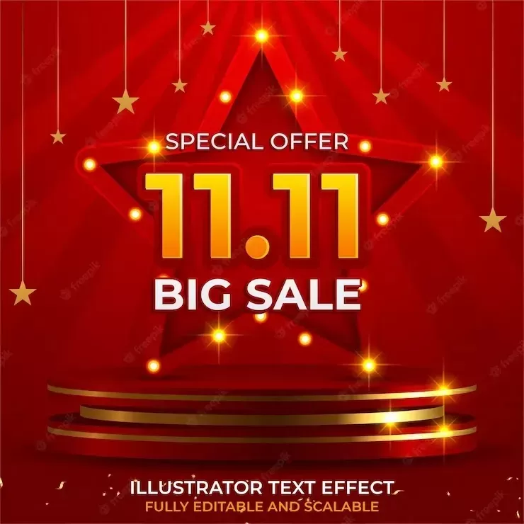 Premium Vector | Abstract 11.11 sale banner with singles day for special offers