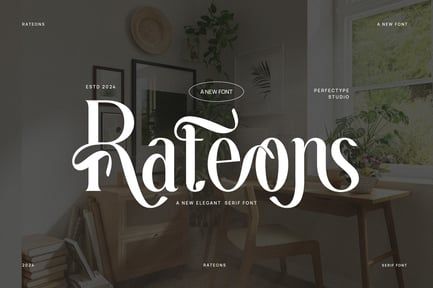 Reteons Elegant Ligature Serif Font Typeface