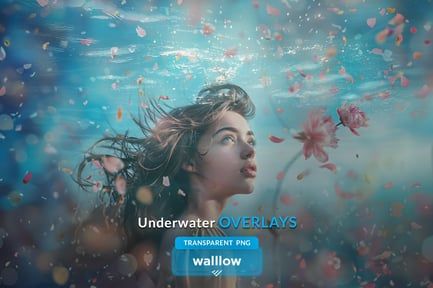 Underwater effect photo overlays transparent PNG