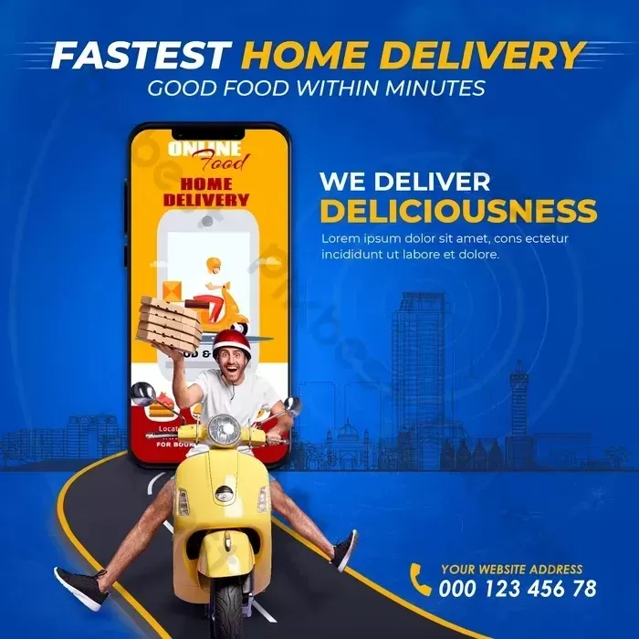 Fast Home Delivery Service Online Social Media Post