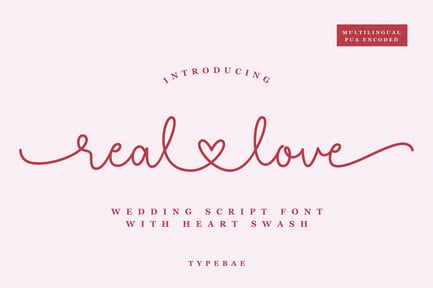 Real Love – Wedding Script Font with Swash