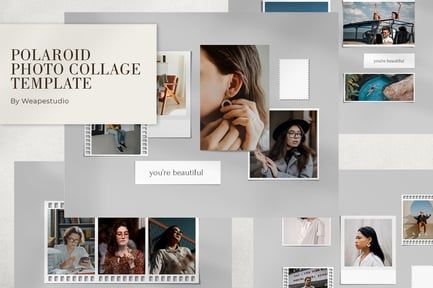 Polaroid Photo Collage Template