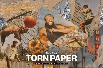 Torn Cardboard Photo Effect Template