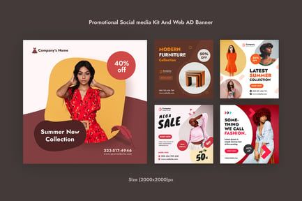 Promotional Social media Kit And Web AD Banner