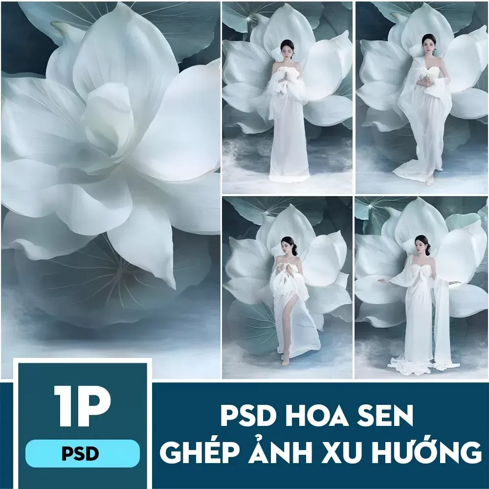 [VIP] PSD Hoa sen ghép ảnh hot trend