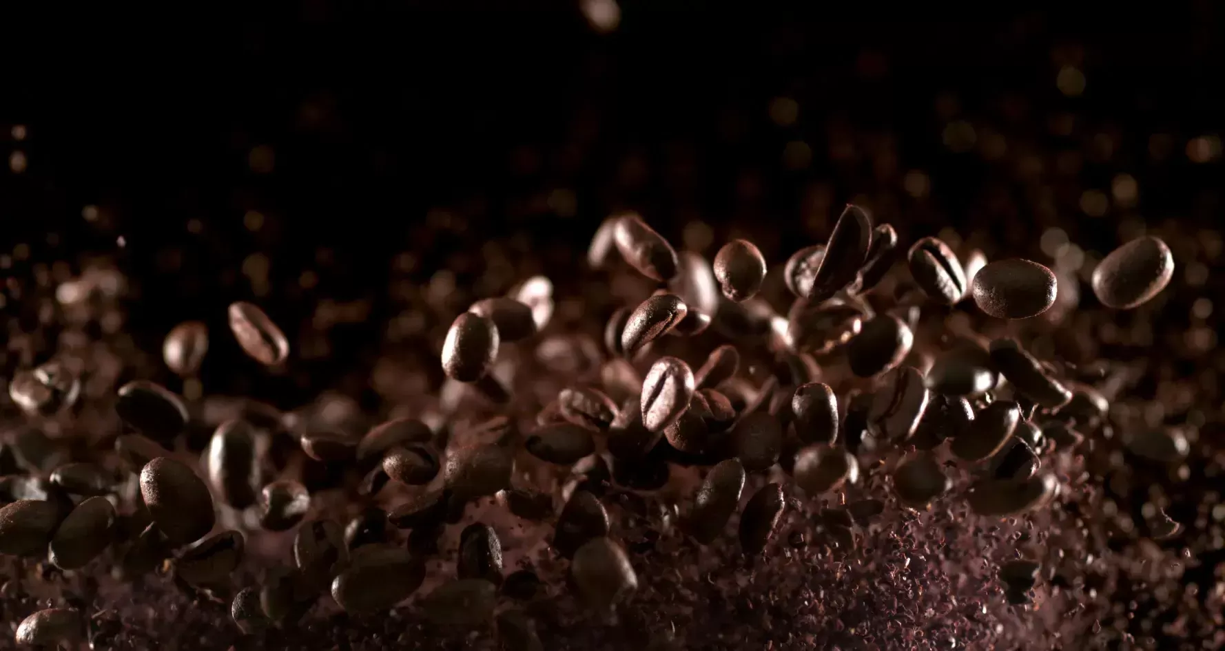 Coffee Beans In Slow Motion