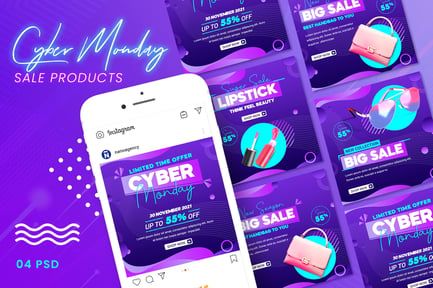 Cyber Monday Sale Banners Ad Template