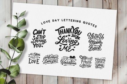 Love Day Hand Lettering Quotes