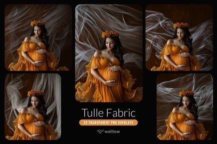 flying tulle veil fabric transparent PNG overlays