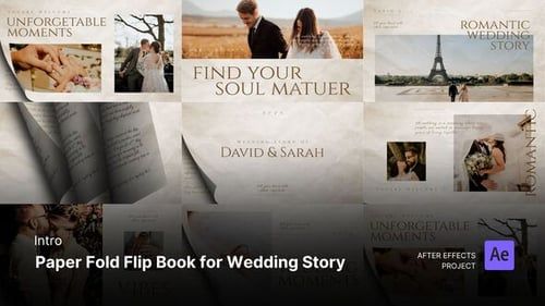 Intro – Paper Fold Flip Book for Wedding Story Effects Project Files