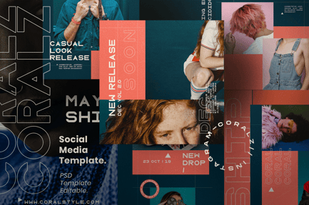 CORALZ – Social Media Template + Stories