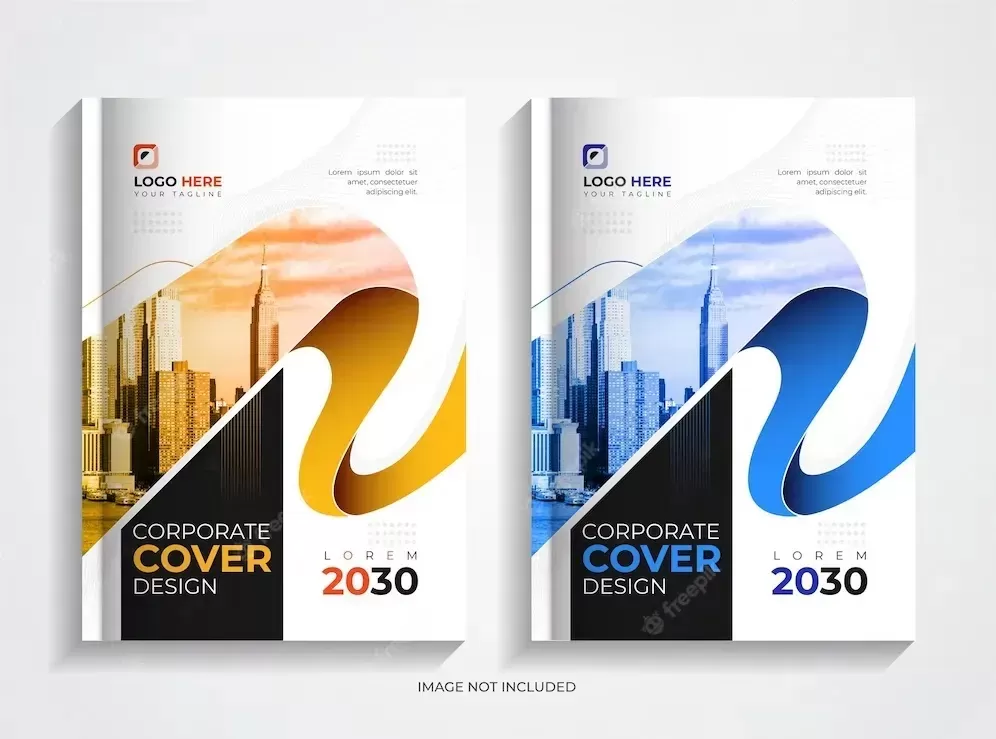 Corporate book cover design template set