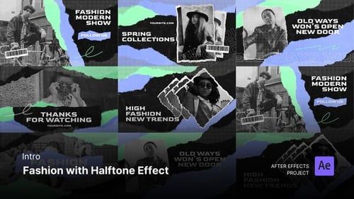 Intro/Opening – Fashion with Halftone Effect After Effects Project Files