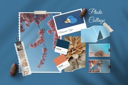 Polaroid Photo Collage Mockup Template