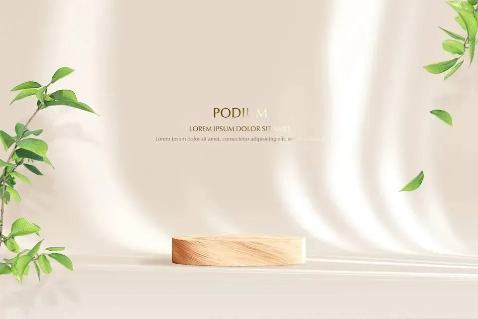 3d podium with shadow overlay effect for product presentation