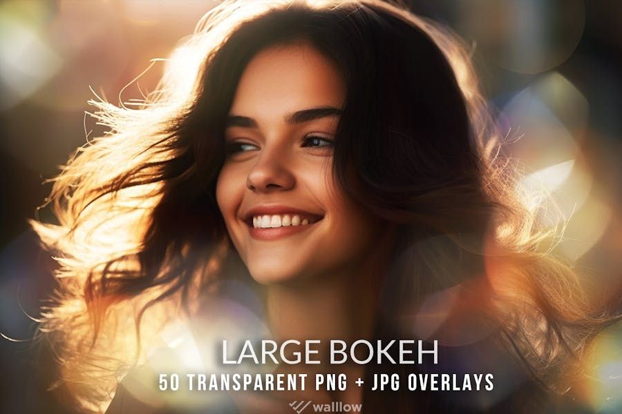 Large Foreground transparent PNG bokeh overlays