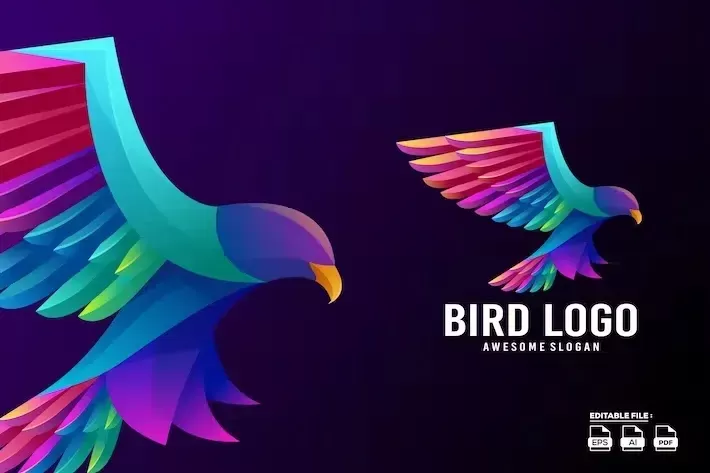Bird colorful gradient logo design