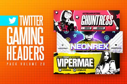 Gaming Twitter Headers Pack 20