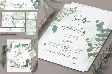 Eucalyptus Wedding Invitation Set