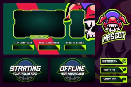 Stream Overlay Skull Mascot