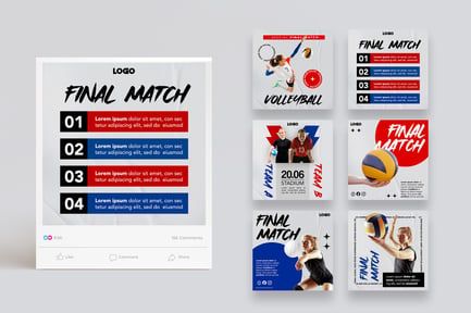 Volleyball Match Social Media Post Templates