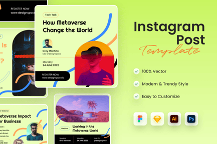 Metaverse Webinar Instagram Post Template